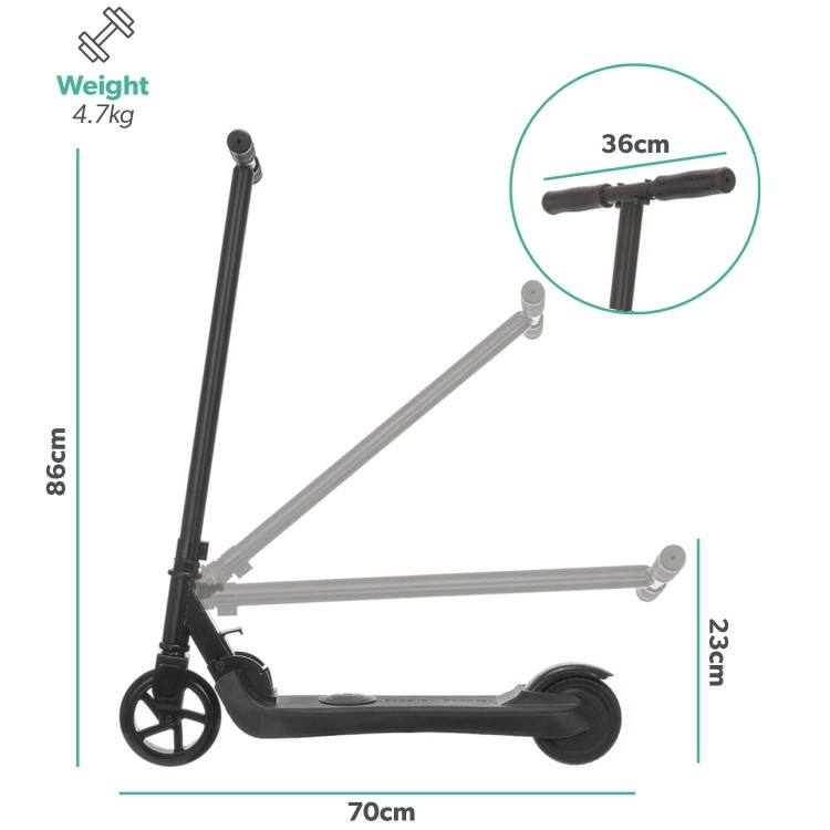 electriQ Active Electric Kids Scooter - Black