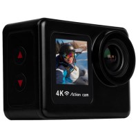 electriQ 4K Ultra HD Dual Screen Waterproof Sports Action Camera - Black