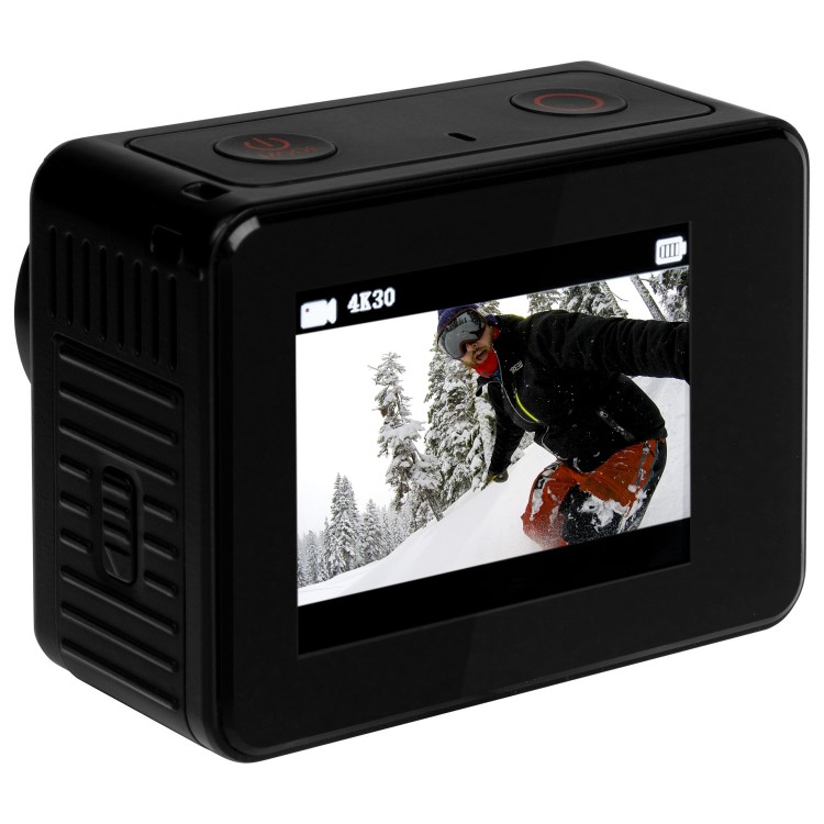 electriQ 4K Ultra HD Dual Screen Waterproof Sports Action Camera - Black
