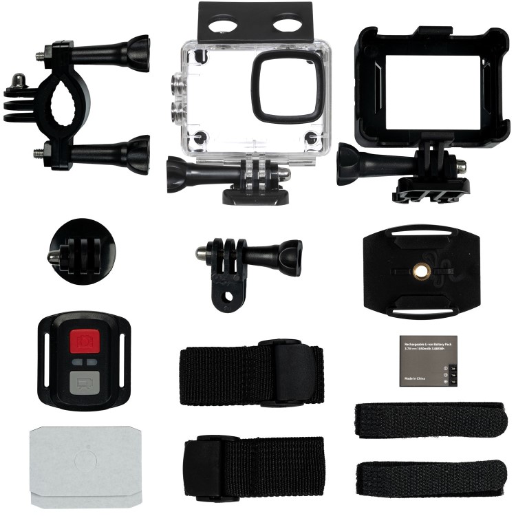 electriQ 4K Ultra HD Dual Screen Waterproof Sports Action Camera - Black